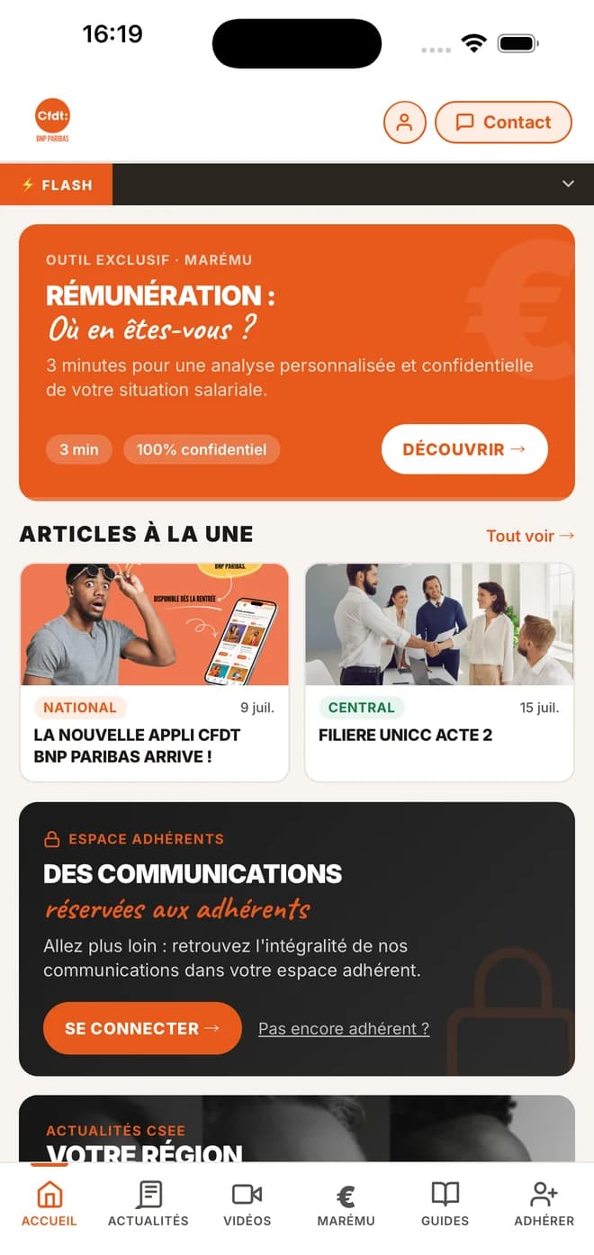 CFDT BNP Paribas - mobile app